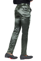 Barabas Wholesale Men's Solid Color Shiny Chino Pants VP1010 Olive