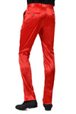 Barabas Wholesale Men's Solid Color Shiny Chino Pants VP1010 Red