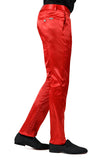 Barabas Wholesale Men's Solid Color Shiny Chino Pants VP1010 Red