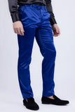 Barabas Wholesale Men's Solid Color Shiny Chino Pants VP1010 Royal Blue