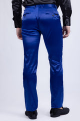 Barabas Wholesale Men's Solid Color Shiny Chino Pants VP1010 Royal Blue