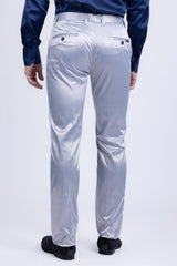 Barabas Wholesale Men's Solid Color Shiny Chino Pants VP1010 Silver