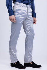 Barabas Wholesale Men's Solid Color Shiny Chino Pants VP1010 Silver