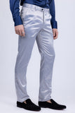 Barabas Wholesale Men's Solid Color Shiny Chino Pants VP1010 Silver
