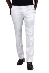Barabas Wholesale Men's Solid Color Shiny Chino Pants VP1010 White