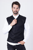 Barabas Wholesale Men's Shiny Sleeveless Knitted Sweater Vest WV201  Black