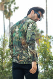 Barabas Wholesale Men's Rhinestone Floral Paradise Long Sleeve Shirts 3SPR425 Green