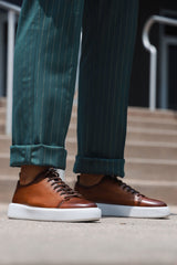 Barabas Wholesale Men's Premium Leather Casual Low Top Sneaker 5SH15 Brown