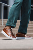 Barabas Wholesale Men's Premium Leather Casual Low Top Sneaker 5SH15 Brown