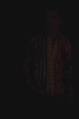 Barabas Wholesale Men's Western Pancho Villa Pattern Long Sleeve Shirts 6SPR09 Red