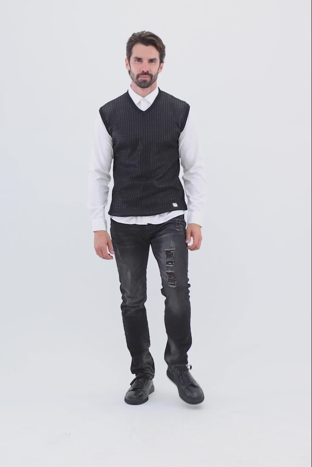 Barabas Wholesale Men's Shiny Sleeveless Knitted Sweater Vest WV201 