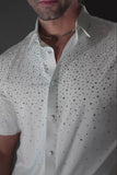 Barabas Wholesale Men's Rhinestones Button Down Short Sleeve Shirts 4SST06 Black Gold