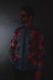 Barabas Wholesale Men's Rhinestone Panther Cheetah Long Sleeve Shirts 4SPR09 Gold