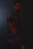 Barabas Wholesale Men's Rhinestone Medusa Floral Baroque Butterfly Shirt 2SPR223 Sorbet