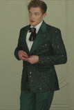 Barabas Wholesale Men's Floral Sequin Embroidered Design Peak Lapel Blazer 5BL09 Red