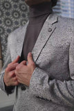 Barabas Wholesale Men's Floral Geometric Design Notch Lapel Blazer 5BL21 White