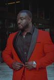 Barabas Wholesale Men's Solid Color Contrasting Shawl Lapel Suit 6SU05 Red