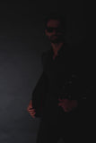 Barabas Wholesale Men's Geometric Studded Henley Lapel Blazer 3BLR14 Black Silver