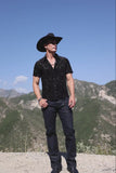 Barabas Wholesale Men's See-Through Floral Printed Short Sleeve Shirts 6SST03 Black Beauty