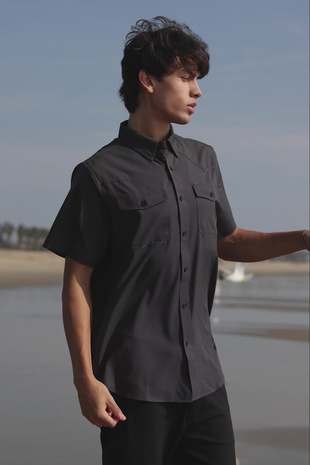 Barabas Wholesale Men's Western Casual Solid Stretch Short Sleeve Shirt 5SST10 Sage