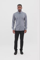 Barabas Wholesale Men's Slim-fit Stretch Button Down Long Sleeve Shirts 4B61 Black