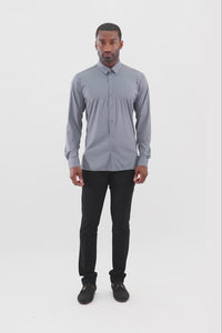Barabas Wholesale Men's Slim-fit Stretch Button Down Long Sleeve Shirts 4B61 Black