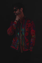 Barabas Wholesale Men's Rhinestone Horse Statue Floral Long Sleeve Shirt 3SPR412 