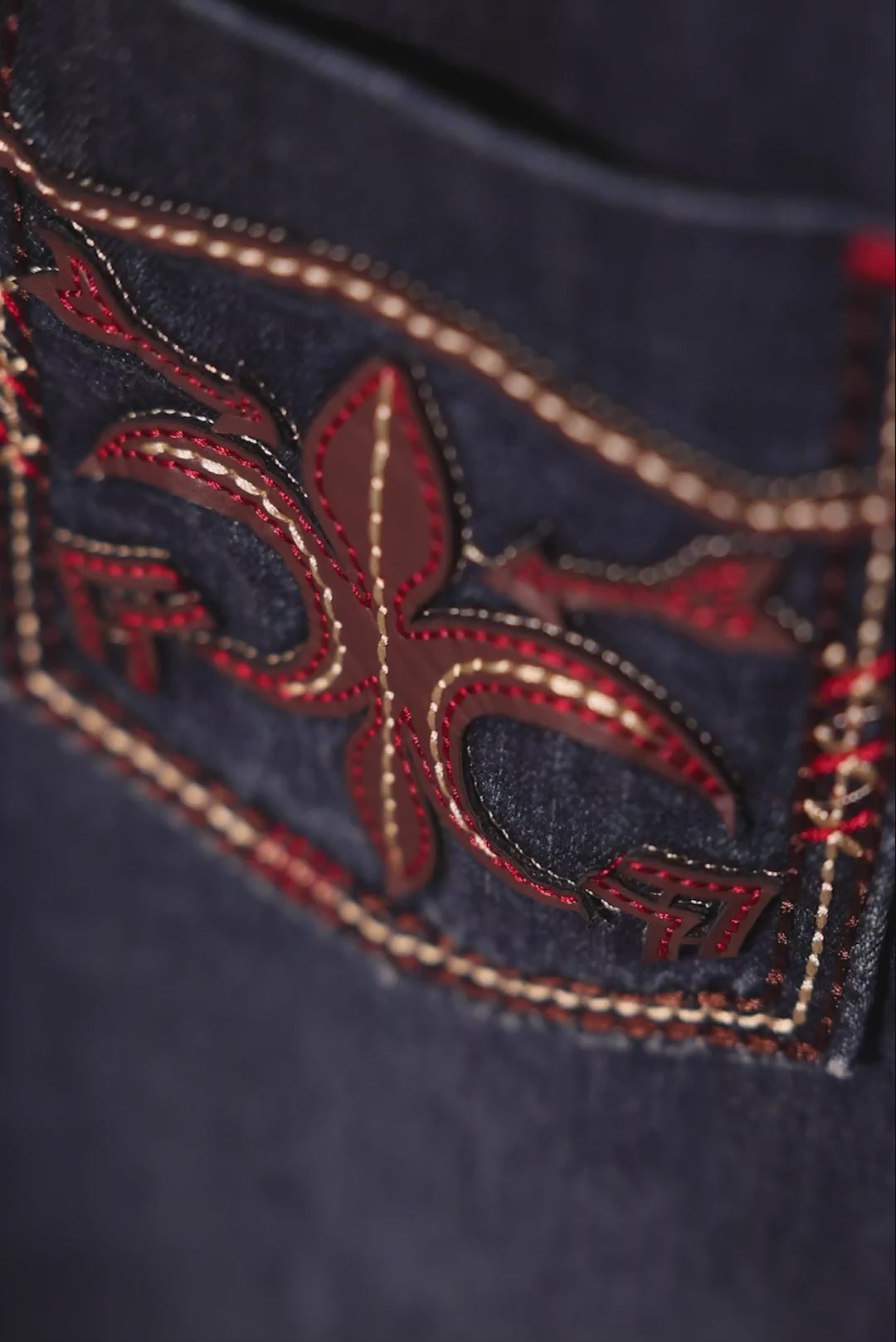 Men's Wholesale Fleur Embroidered Western Long-Sleeve Shirt | BARABAS 6DWS01 Navy