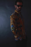 Barabas Wholesale Men's Rhinestone Angel Wings Long Sleeve Shirts 3SPR411 Blue