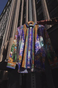Barabas Wholesale Men's Rhinestones Floral  Judas Tadeo Long Sleeve Shirt 5SPR14 Multi
