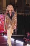 Barabas Wholesale Men's Linear Sequin Design Peak Lapel Shiny Blazer 4BLR34 