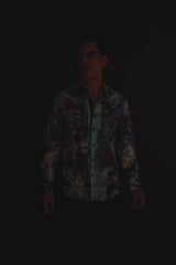 Barabas Wholesale® Men's Designer Rhinestone Long Sleeve Shirt Shirts 6SPR02 Blue