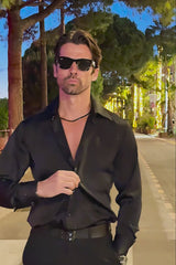 Barabas Wholesale Men's Rhinestones Textured Long Sleeve Shirts 5B12 Red Silver