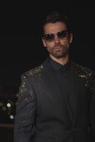 Barabas Wholesale Men's Rhinestone Solid Color Notch Lapel Blazer 2BLR6 White Silver