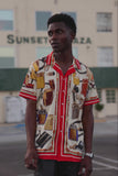 Men's Wholesale Regal Rhinestone Casual Short-Sleeve Shirt | BARABAS 6SSR02 Cream