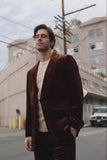 Barabas Wholesale Men's Velvet Striped Pattern Shawl Lapel Suit 5SU53 Coffee
