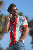 Barabas Wholesale Men's Ship ocean Galilei Printed Short Sleeve Shirts 4sst37
