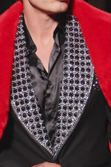 Barabas Wholesale Men's Floral Pattern Rhinestone Shawl Lapel Blazer 4EBL46 White