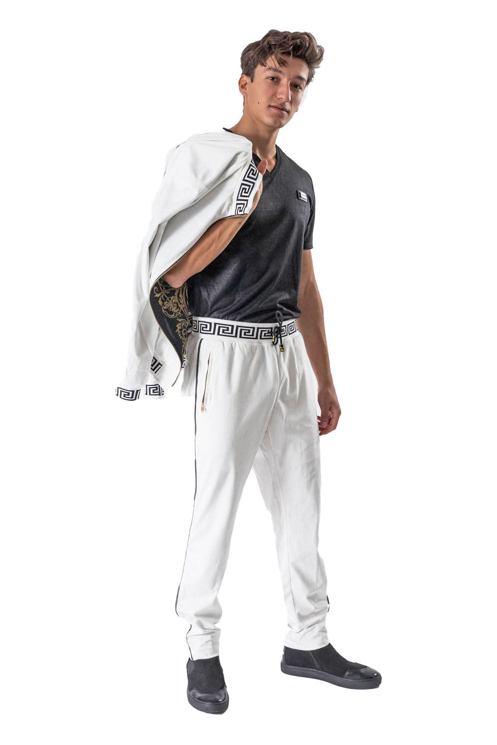 Barabas Wholesale Men's Casual Street Luxury Loungewear JJ900 White