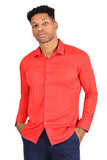 BARABAS Men's Wood Art Long Sleeve Button Down Shirt 2B321 Red