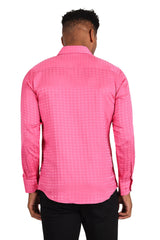BARABAS Men's Wood Art Long Sleeve Button Down Shirt 2B321 Pink