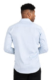 BARABAS Men's Wood Art Long Sleeve Button Down Shirt 2B321 Blue
