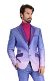 BARABAS Men Rhinestone Greek key Pattern Baroque Luxury Blazer 2BL3098 Navy Lavender