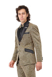 BARABAS Men's Diamond Sequin Design Notched black Blazer 2BL3099 Gold