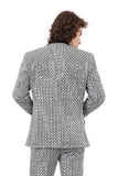 BARABAS Men's Diamond Sequin Design Notched black Blazer 2BL3099 Silver