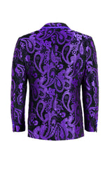 BARABAS Men's Paisley Shawl Lapel Luxury Blazer 2BL3101 Purple