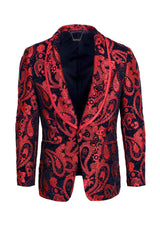BARABAS Men's Paisley Shawl Lapel Luxury Blazer 2BL3101 red