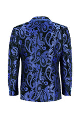 BARABAS Men's Paisley Shawl Lapel Luxury Blazer 2BL3101  Royal Blue