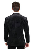 BARABAS Men's Diamond Shape Design Rhinestone Luxury Blazer 2BL3114 Black