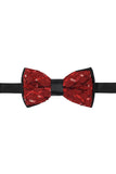 BARABAS Men's Diamond Sequin Pattern Design Bow Tie 2BW3099 Red